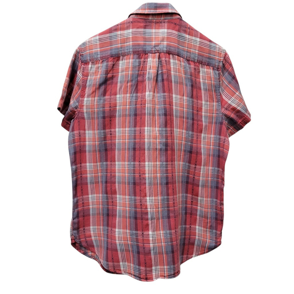 Lucky Brand Men's Plaid Shorts Sleeves Shirt Size Medium Excellent Condition - Picture 4 of 6